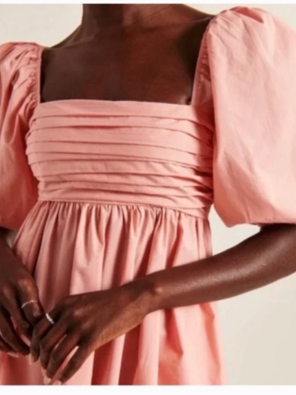 NWT Abercrombie & Fitch Emerson Poplin Puff Sleeve Mini Dress XS Light Pink - Picture 4 of 16